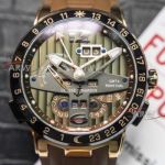 Perfect Replica TWA Factory Fake Ulysse Nardin El Toro Green Dial Brown Rubber Band Watch